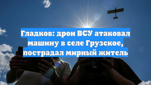 Гладков: дрон ВСУ атаковал машину в селе Грузское, пострадал мирный житель