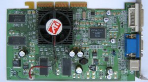 Видеокарта AGP ATI Radeon 9100 128 Mb DDR V/D/VO