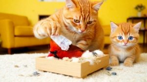 Мама-Кошка и котёнок выручают птенца из беды, и после этого они становятся настоящими друзьями.