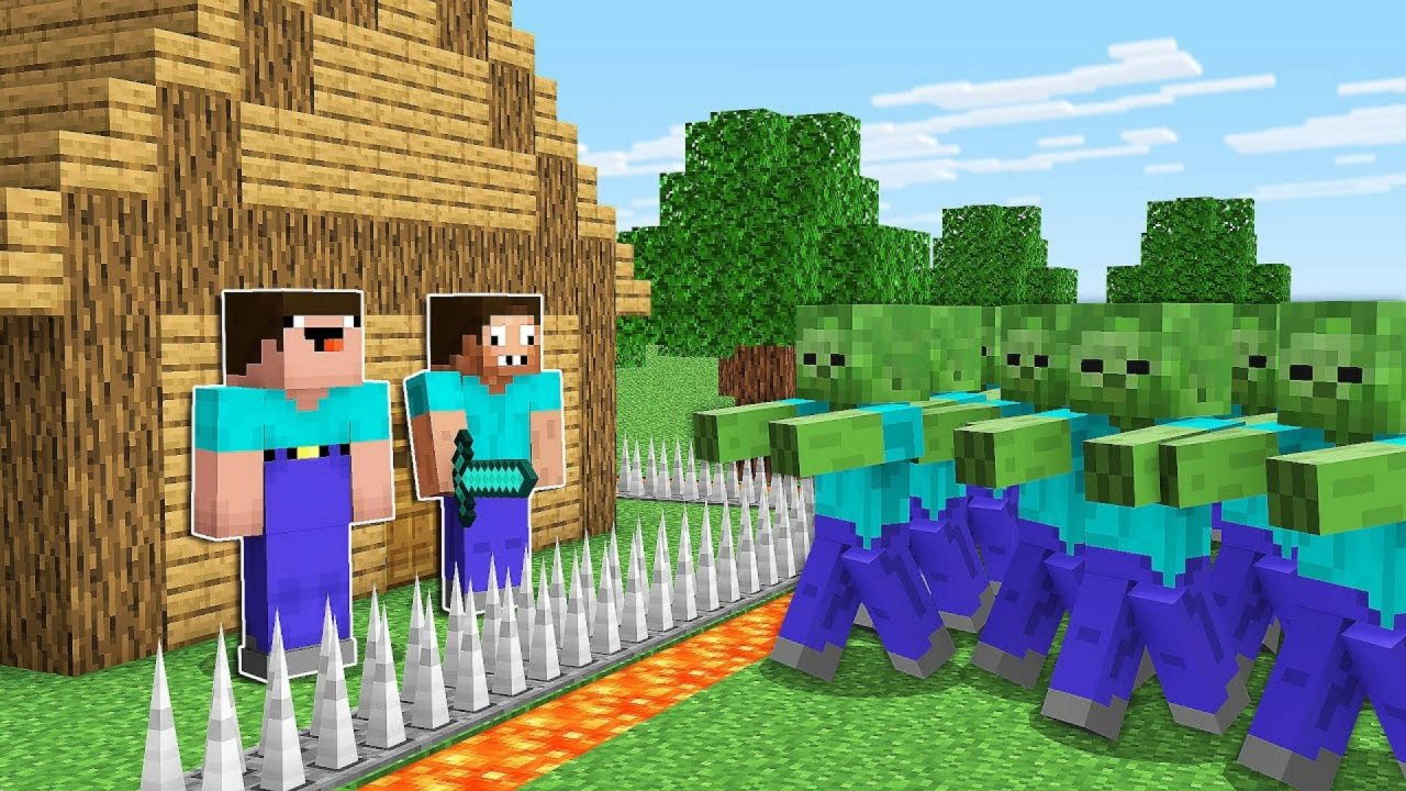 📹 НУБ И ПРО ПОСТРОИЛИ ЗАЩИЩЕННЫЙ ДОМ ПРОТИВ ЗОМБИ МАЙНКРАФТ ! НУБИК И ТРОЛЛИНГ ЛОВУШКА MINECRAFT смотреть онлайн