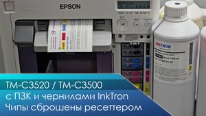Epson TM-C3520 / TM-C3500 с картриджами ПЗК. Чернила Инктрон / InkTron. Бумага Roll-G80.30M.C