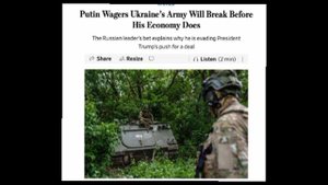 🇷🇺⚔🇺🇦Путин ставит на то, что ВСУ истощятся раньше, чем российская экономика, что позволит ему «н
