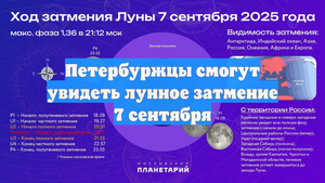 Петербуржцы смогут увидеть лунное затмение 7 сентября