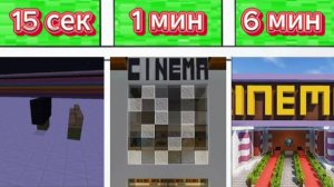 Строим кинотеатр за 15 секунд, 1 минуту и 6 минут.