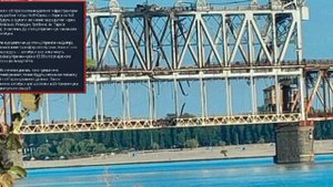 Что может сделать "Герань" против моста...
Судя по фотографиям и заявлению "Укрзализныци",