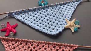 🔻Вязание треугольного платка🔻 от угла спицами🔻Baktus Shawl Knitting Pattern