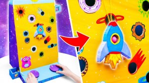 Мы построили РАКЕТУ на ЛУНУ! 🚀🌕 Как смастерить настольную игру из картона
