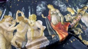 Хлопок черного цвета с принтом Боттичелли "Весна"14363