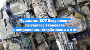 Пушилин: ВСУ безуспешно пытаются атаковать в направлении Щербиновки в ДНР