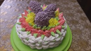 Торт Украшение Cake decoration Украшаем торт кремом