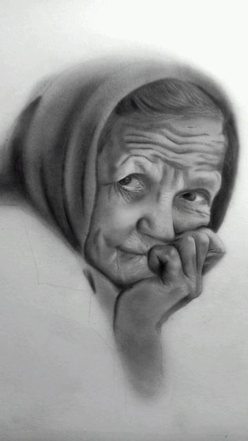 Портрет угольным карандашом 