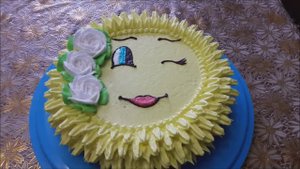 Торт рецепт Тортик СОЛНЫШКО Украшаем торт белково заварным кремом Cake decoration Рецепт крема