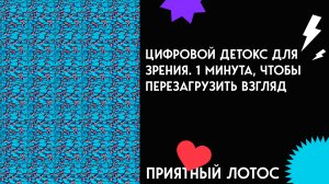 Цифровой детокс для зрения. 1 минута, чтобы перезагрузить взгляд