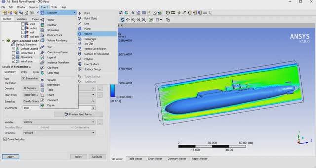 Анализ обтекания подводной лодки в Ansys Fluent.
