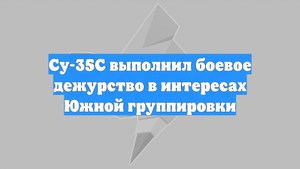 Су-35С выполнил боевое дежурство в интересах Южной группировки