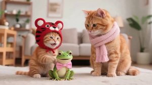 Котики и лягушонок