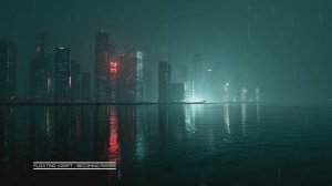 Rainy Bay City 🌧️ Cyberpunk Ambience ｜ Dark Cinematic Electronic Music for Focus, Study - 2 Hours