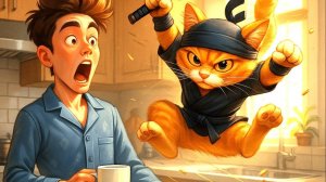 Ninja Cat vs  Breakfast The Final Bite