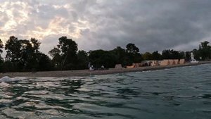 Рассвет на пляже Агудзеры в Абхазии