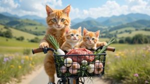 Мультик для малышей-Мама - Кошка собирает на ферме шерсть, чтобы сделать для котят уютную шапочку
