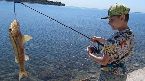 Рыбалка на море..Купили вкусную пиццу. Макс и Рома. Видео для детей.