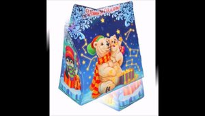 Сладкий новогодний подарок весом 1200 грамм в картонной упаковке