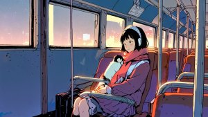 Аниме зарисовка: девочка и пингвин | LoFi для души