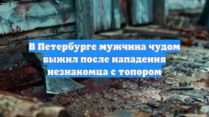 В Петербурге мужчина чудом выжил после нападения незнакомца с топором