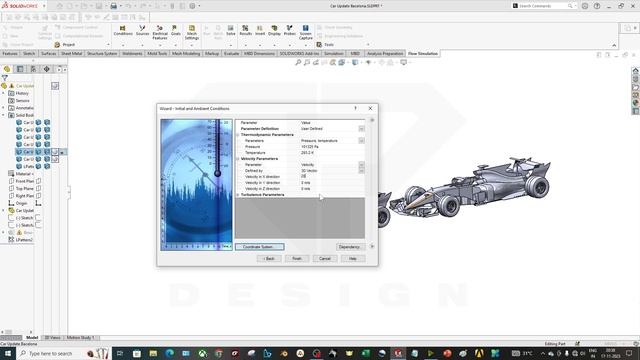 Моделирование процесса флипстримминга в CFD Solidworks F1 Slipstreaming