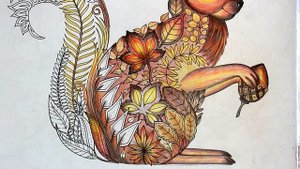 Зачарованный лес | Раскраска антистресс | Осенняя белочка #2