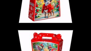 Сладкий новогодний подарок весом 1000 грамм в картонной упаковке