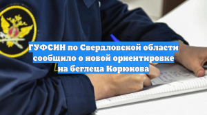 ГУФСИН по Свердловской области сообщило о новой ориентировке на беглеца Корюкова