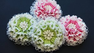 Летние бантики белый малиновый салатовый в клетку пара (24212)