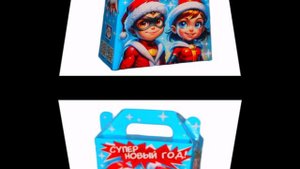 Сладкий новогодний подарок весом 350 грамм в картонной упаковке