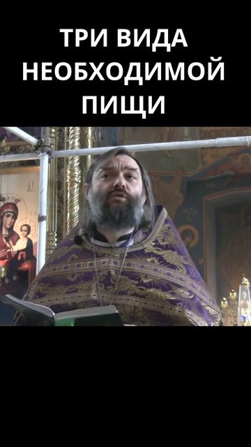 Три вида необходимой пищи. Священник Валерий Сосковец смотреть онлайн