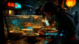 «Неоновый шёпот» — Когда кот разговаривает с девушкой в мире кода