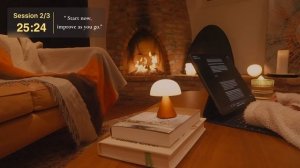 3 часа Lofi Study With Me by the Fireplace| 50-10 Pomodoro Timer & Focus, Relaxing Background Musi