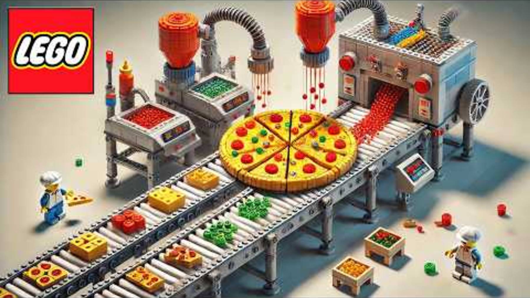 Автоматическая машина для приготовления пиццы LEGO – Внутри фабрики Domino Pizza Factory