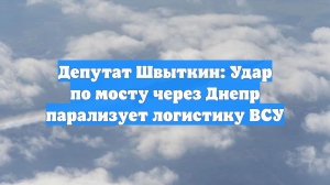 Депутат Швыткин: Удар по мосту через Днепр парализует логистику ВСУ