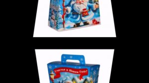 Сладкий новогодний подарок весом 800 грамм в картонной упаковке