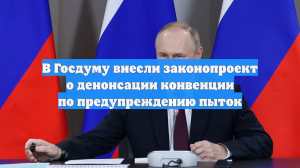 В Госдуму внесли законопроект о денонсации конвенции по предупреждению пыток