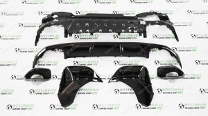 Диффузор BMW 4 G26 с насадками жабры на задний бампер