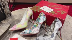 Туфли женские в стиле Christian Louboutin Iriza из текстиля с многоцветным цветочным принтом