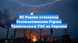 ВС России атаковали беспилотниками Герань Трипольскую ТЭС на Украине