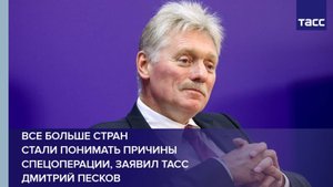 Все больше стран стали понимать причины спецоперации, заявил ТАСС Дмитрий Песков