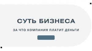 Суть бизнеса