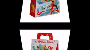 Сладкий новогодний подарок весом 650 грамм в картонной упаковке