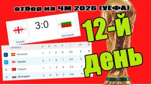 ЧМ 2026 (УЕФА). 12-й день. Обзор результатов, расписание, таблицы.