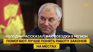 Володин рассказал, как поездки в регион помогают лучше понять работу законов на местах