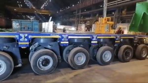 Выгрузка балки с SPMT модуля